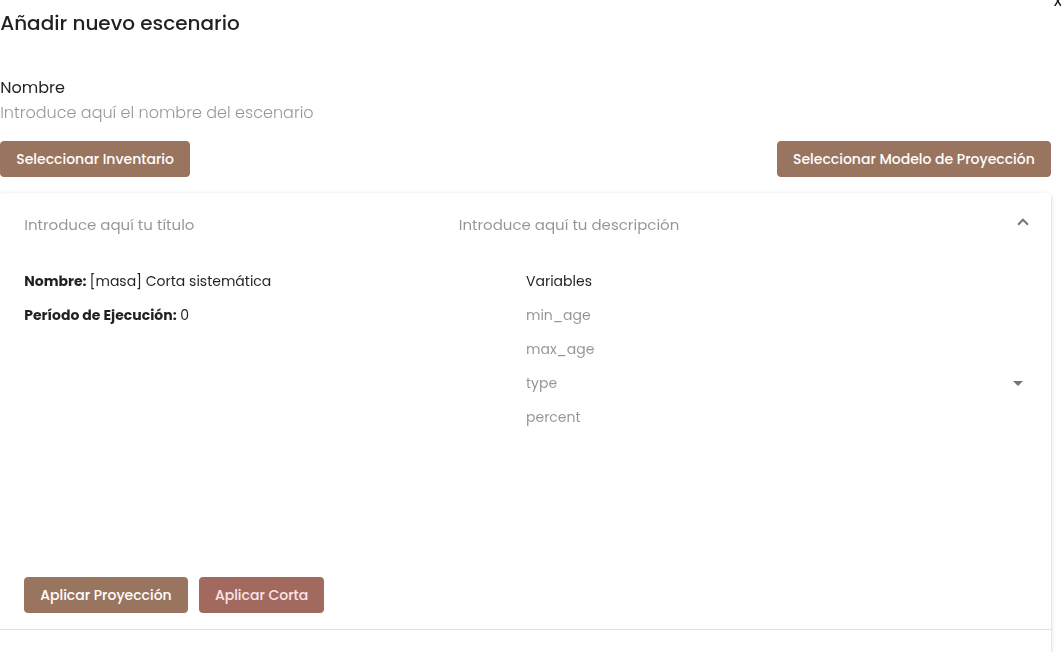 Configuración de cortas para modelos de masa en la interfaz web